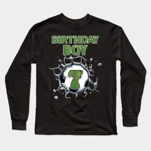 7th Birthday Boys Soccer player Gift For Boys Kids toddlers Long Sleeve T-Shirt